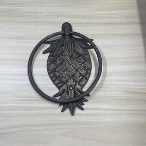 Vintage Pineapple Heavy Brass Wall Mounted Round Towel Ring Holder box 4